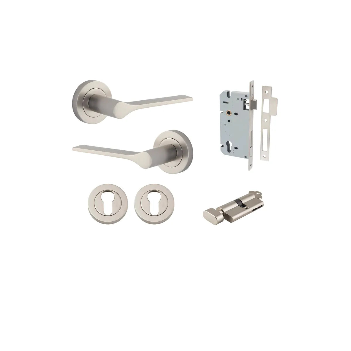 Como Lever - Round Rose Entrance Kit with High Security Lock - entrance set configuration (13 of 14)