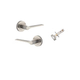 Como Lever - Round Rose Privacy Kit (Inbuilt Privacy) in Satin Nickel - privacy set configuration