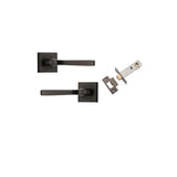 Annecy Lever - Square Rose Passage Kit in Signature Brass - front view