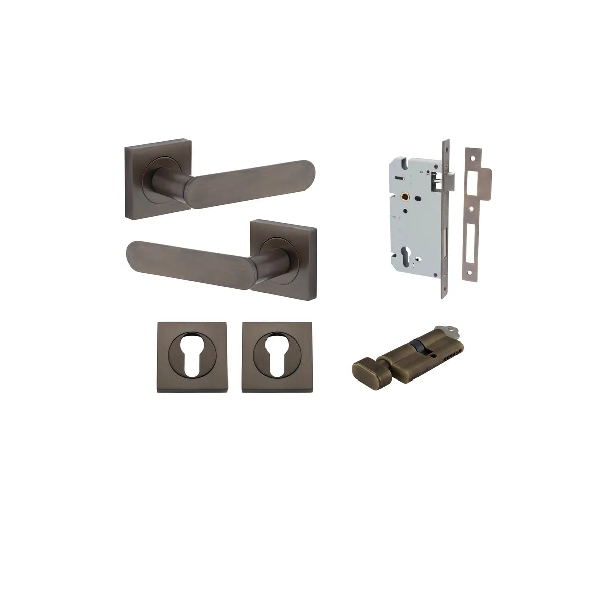 Bronte Lever - Square Rose Entrance Kit with High Security Lock - entrance set configuration (14 of 14)