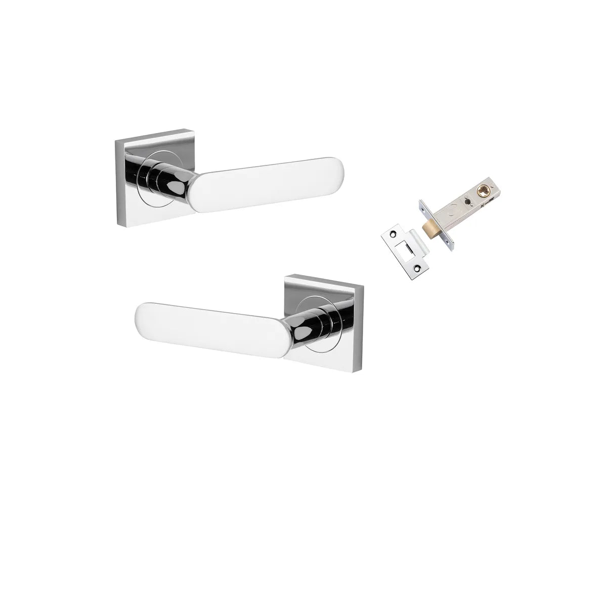 Bronte Lever - Square Rose Passage Kit in Polished Chrome - side profile view
