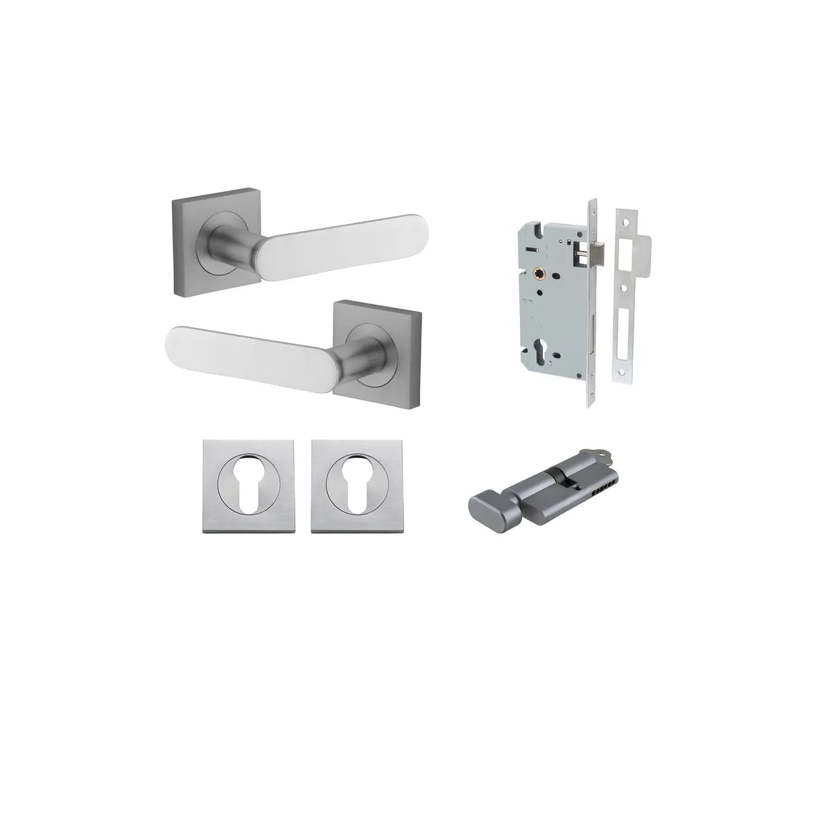 Bronte Lever - Square Rose Entrance Kit with High Security Lock - entrance set configuration (9 of 14)