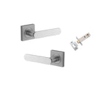 Bronte Lever - Square Rose Passage Kit in Brushed Chrome - angled product view
