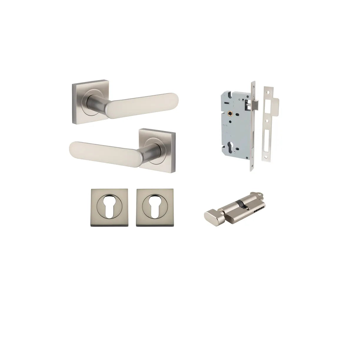 Bronte Lever - Square Rose Entrance Kit with High Security Lock - entrance set configuration (13 of 14)