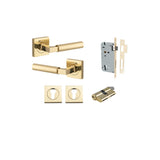 Berlin Lever - Square Rose Entrance Kit with High Security Lock