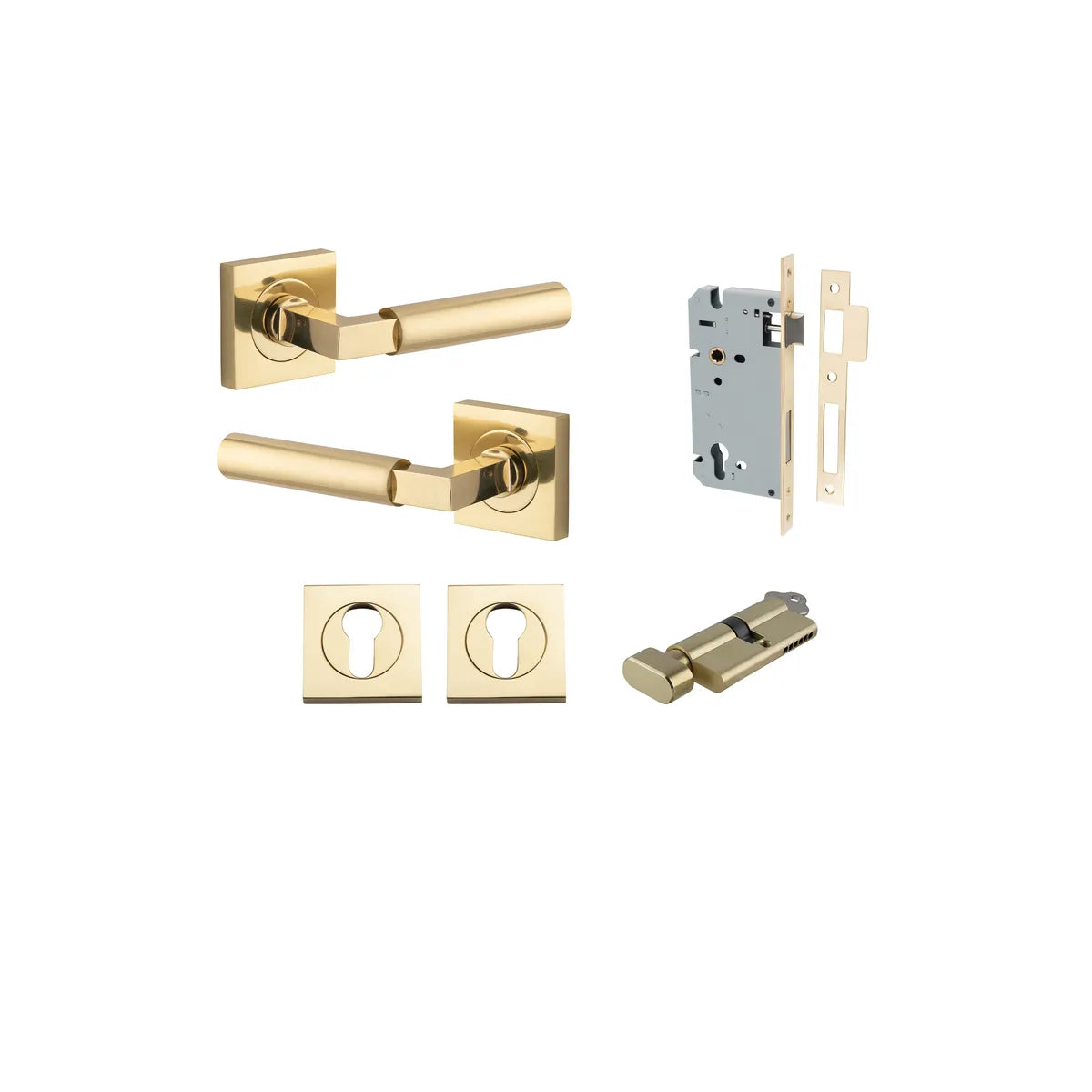 Berlin Lever - Square Rose Entrance Kit with High Security Lock - entrance set configuration (11 of 14)