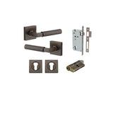 Berlin Lever - Square Rose Entrance Kit with High Security Lock