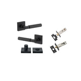 Berlin Lever - Square Rose Privacy Kit in Matt Black - privacy set configuration