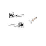 Berlin Lever - Square Rose Privacy Kit (Inbuilt Privacy) in Polished Chrome - privacy set configuration