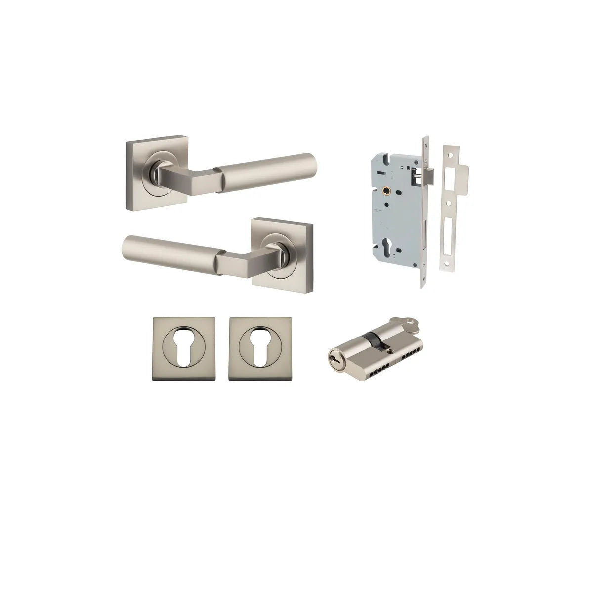 Berlin Lever - Square Rose Entrance Kit with High Security Lock - entrance set configuration (6 of 14)