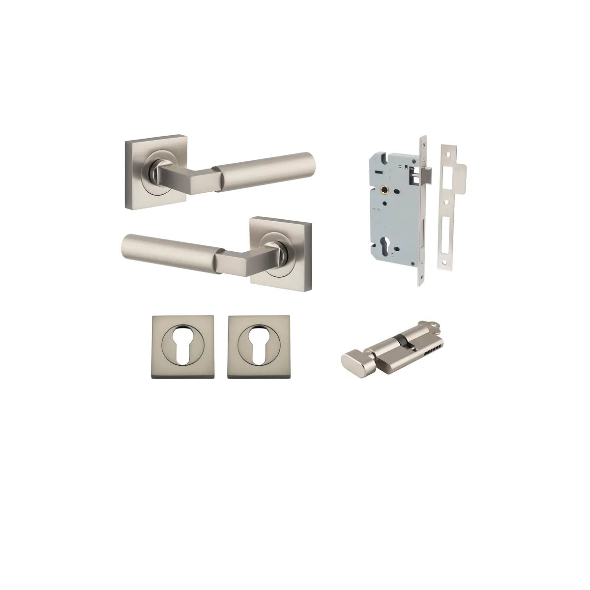Berlin Lever - Square Rose Entrance Kit with High Security Lock - entrance set configuration (13 of 14)
