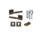 Brunswick Lever - Square Rose Entrance Kit with High Security Lock