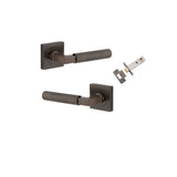 Brunswick Lever - Square Rose Passage Kit in Signature Brass - rear mounting detail