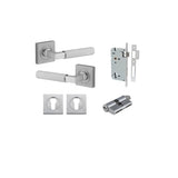 Brunswick Lever - Square Rose Entrance Kit with High Security Lock - entrance set configuration