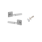 Brunswick Lever - Square Rose Privacy Kit (Inbuilt Privacy) in Brushed Chrome - privacy set configuration