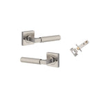 Brunswick Lever - Square Rose Privacy Kit (Inbuilt Privacy) in Satin Nickel - privacy set configuration