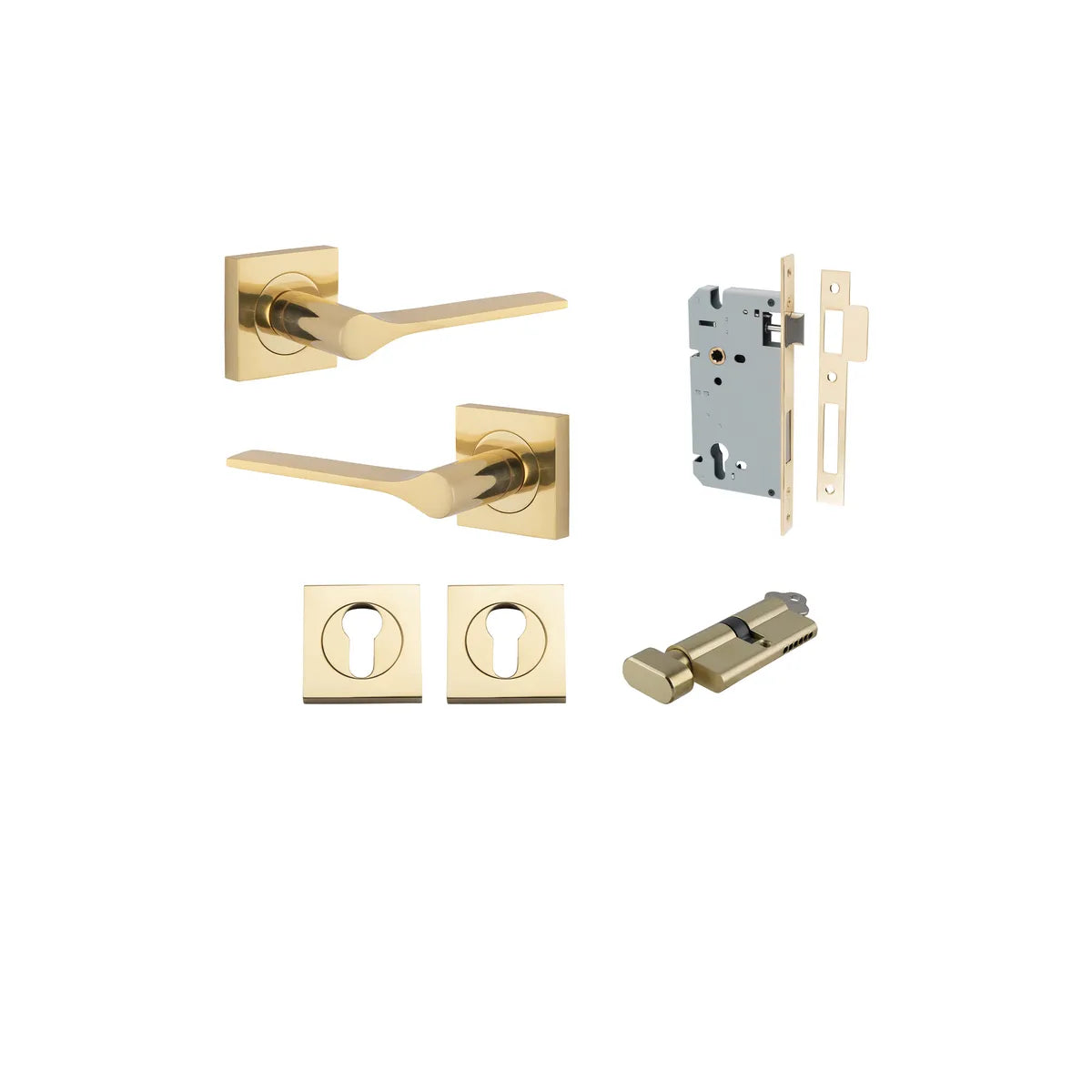 Como Lever - Square Rose Entrance Kit with High Security Lock - entrance set configuration (11 of 14)