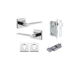 Como Lever - Square Rose Entrance Kit with High Security Lock in Brushed Chrome - entrance set configuration (12 of 14)