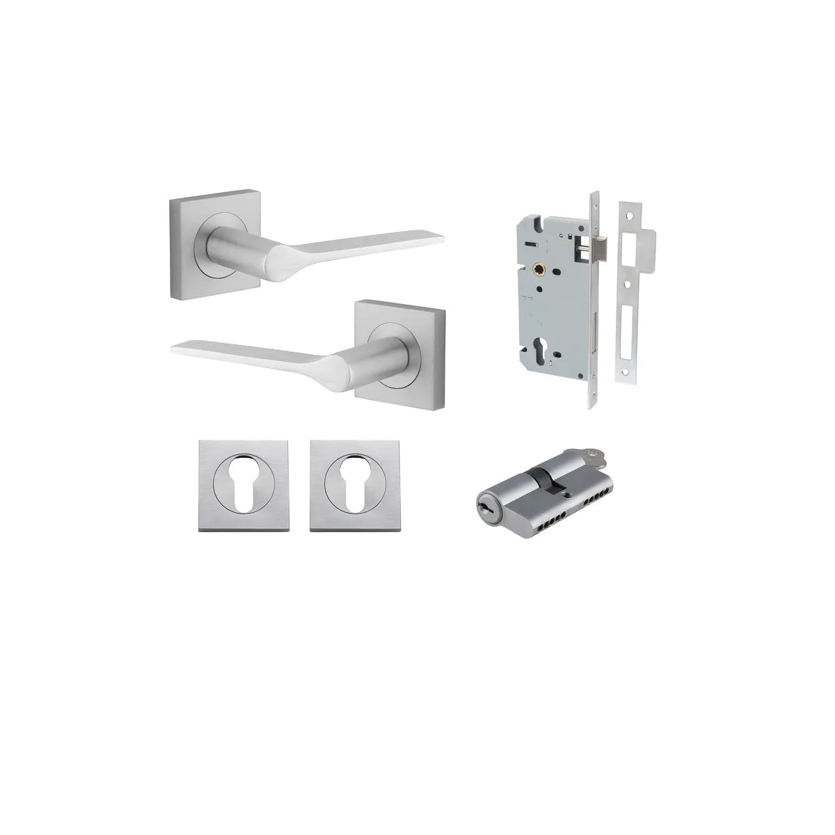 Como Lever - Square Rose Entrance Kit with High Security Lock - entrance set configuration (2 of 14)