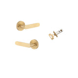 Bronte Lever - Round Rose Privacy Kit (Inbuilt Privacy) in Brushed Brass - privacy set configuration