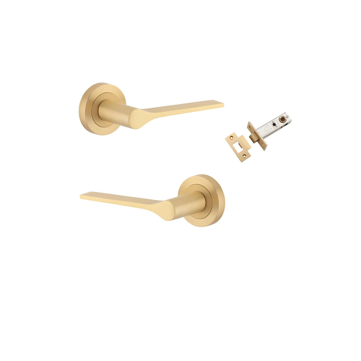 Como Lever - Round Rose Passage Kit in Brushed Brass - front view