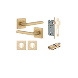 Baltimore Lever - Square Rose Entrance Kit with Separate High Security Lock - entrance set configuration