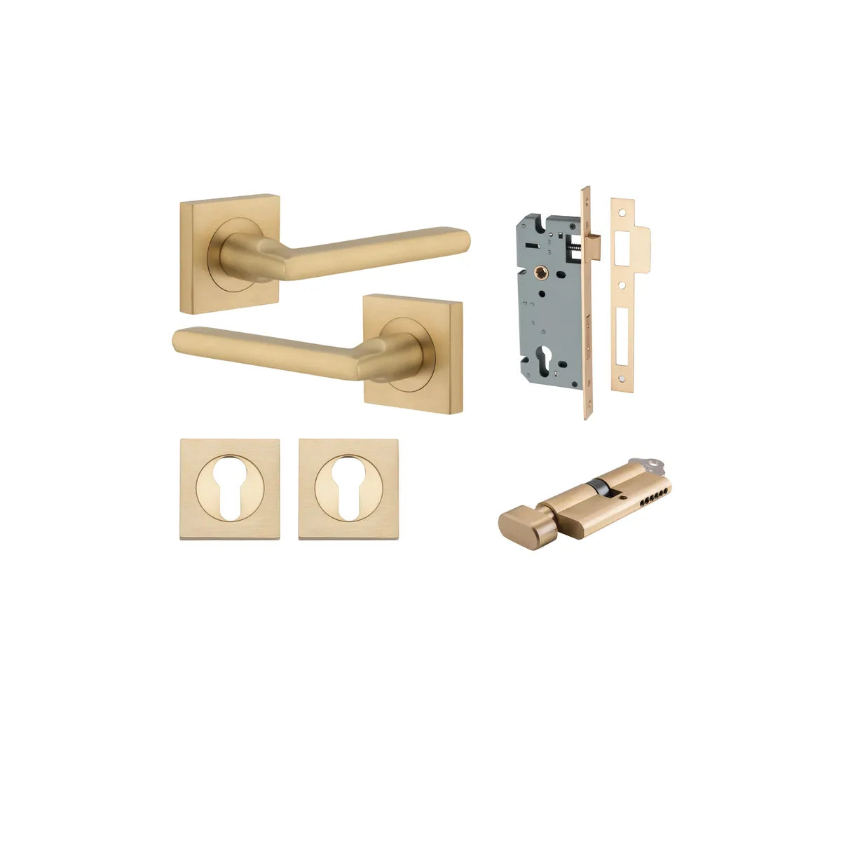 Baltimore Lever - Square Rose Entrance Kit with Separate High Security Lock - entrance set configuration (8 of 14)