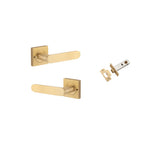 Bronte Lever - Square Rose Privacy Kit (Inbuilt Privacy) in Brushed Brass - privacy set configuration