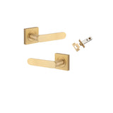 Bronte Lever - Square Rose Passage Kit in Brushed Brass - front view