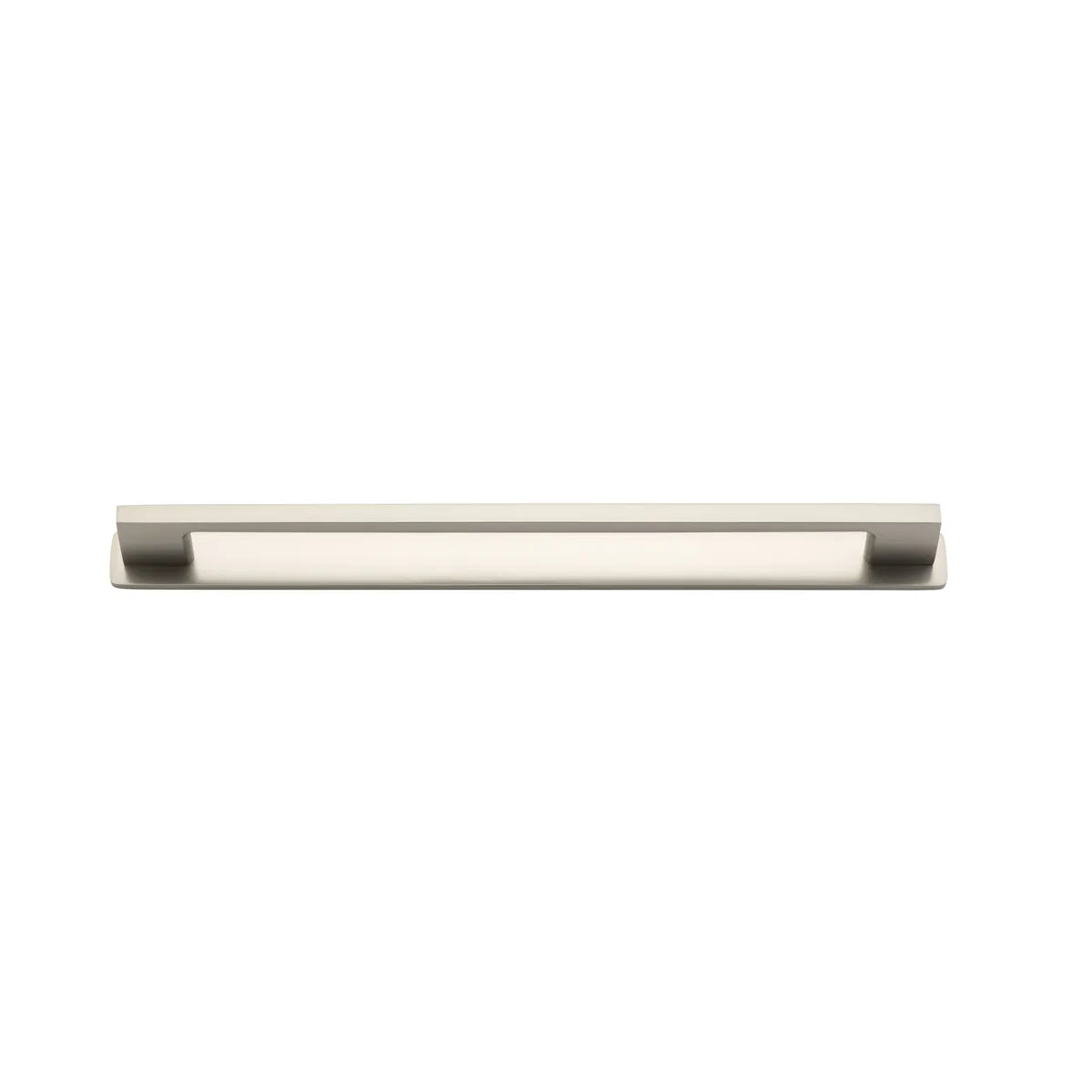 Cali Cabinet Pull with Backplate - CTC 256mm in Satin Nickel - rear mounting detail