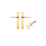 Sarlat Lever - Rectangular Backplate Passage Kit in Polished Brass - rear mounting detail