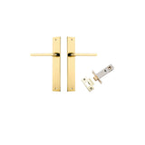 Baltimore Lever - Rectangular Backplate Passage Kit in Polished Brass - side profile view