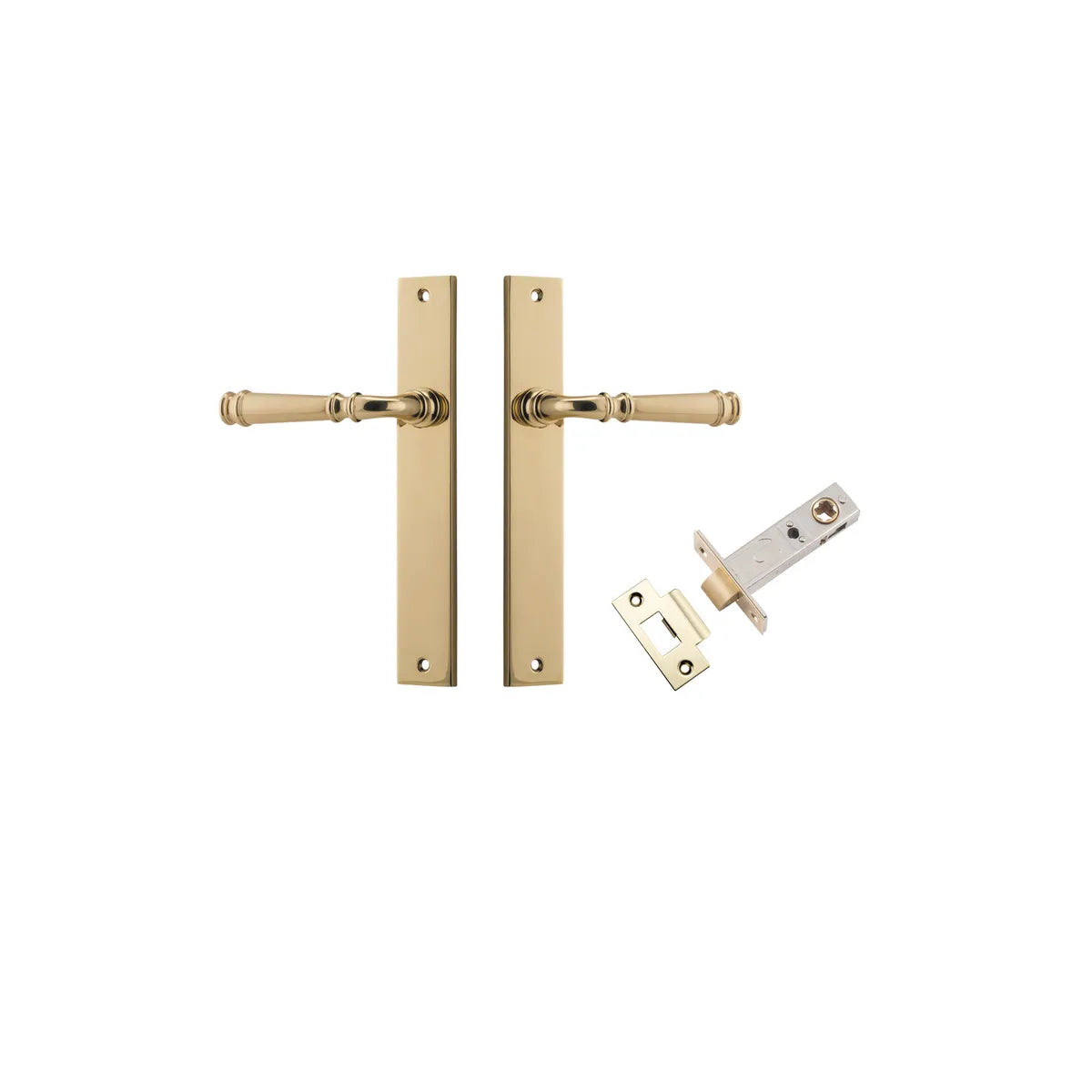 Verona Lever - Rectangular Backplate Passage Kit in Polished Brass - alternative product view