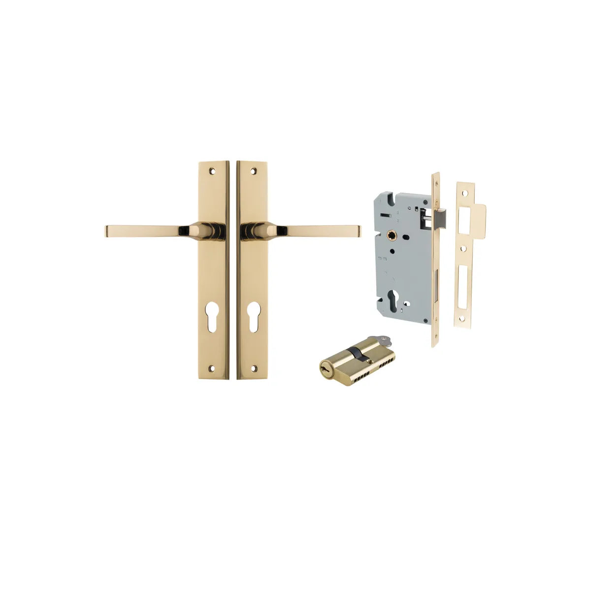 Annecy Lever - Rectangular Backplate Entrance Kit with High Security Lock - entrance set configuration (5 of 18)