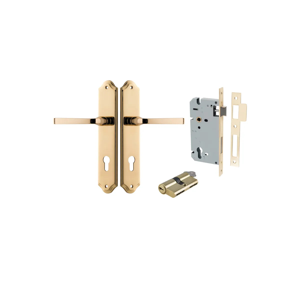 Annecy Lever - Shouldered Backplate Entrance Kit with High Security Lock - entrance set configuration (5 of 18)