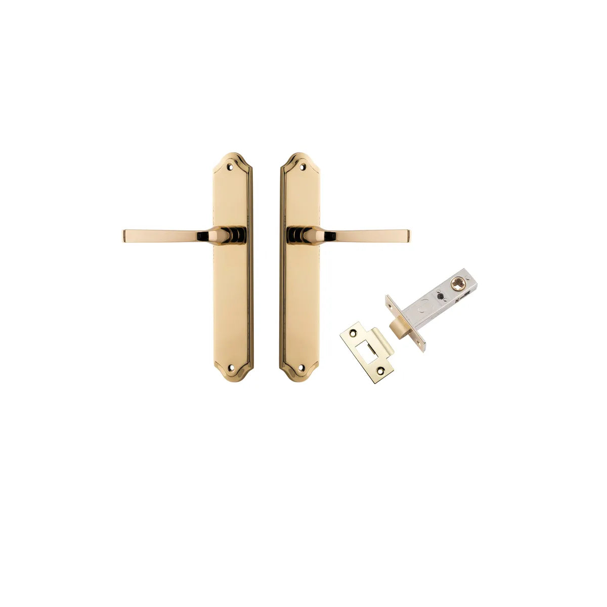 Annecy Lever - Shouldered Backplate Passage Kit in Polished Brass - alternative product view
