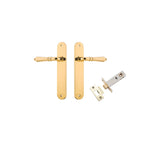 Sarlat Lever - Oval Backplate Passage Kit in Polished Brass - rear mounting detail