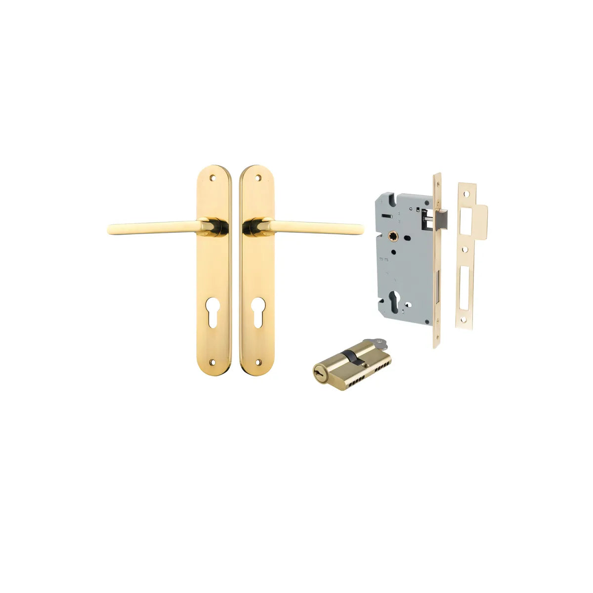 Baltimore Lever - Oval Backplate Entrance Kit with High Security Lock - entrance set configuration (4 of 14)