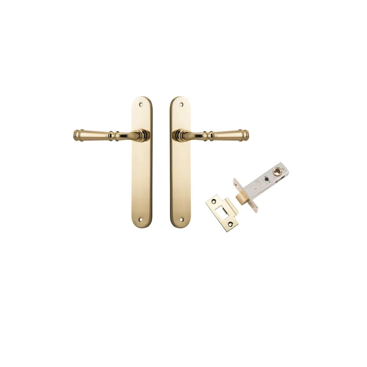 Verona Lever - Oval Backplate Passage Kit in Polished Brass - alternative product view