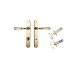 Verona Lever - Oval Backplate Privacy Kit with Privacy Turn in Brushed Brass - privacy set configuration (5 of 9)