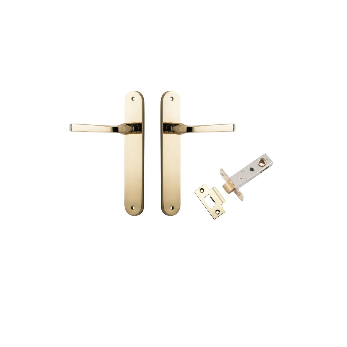 Annecy Lever - Oval Backplate Passage Kit in Brushed Chrome - alternative product view