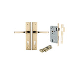 Annecy Lever - Stepped Backplate Entrance Kit with High Security Lock in Brushed Brass - entrance set configuratio (14 of 18)
