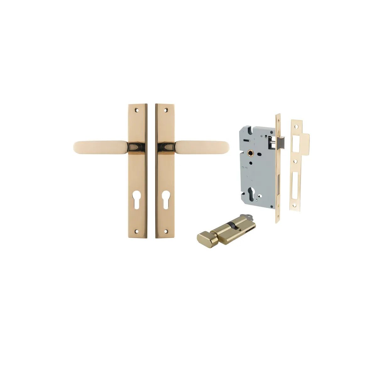 Bronte Lever - Rectangular Backplate Entrance Kit with High Security Lock - entrance set configuration (11 of 14)