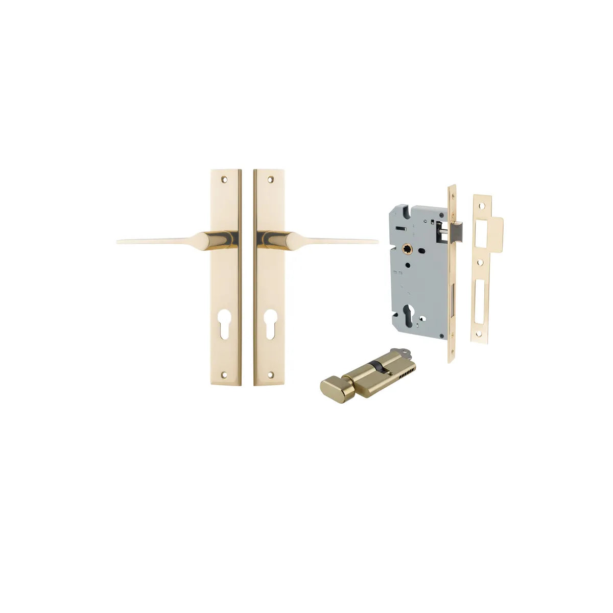 Como Lever - Rectangular Backplate Entrance Kit with High Security Lock - entrance set configuration (11 of 14)