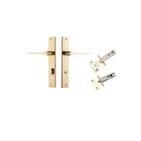 Como Lever - Rectangular Backplate Privacy Kit in Polished Brass - privacy set configuration