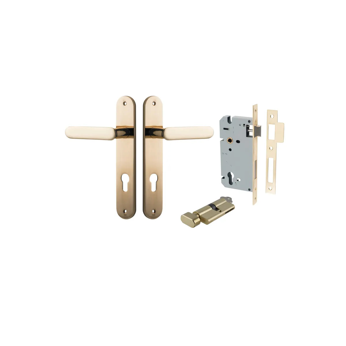 Bronte Lever - Oval Backplate Entrance Kit with High Security Lock - entrance set configuration (11 of 14)