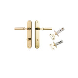 Berlin Lever - Oval Backplate Privacy Kit in Polished Brass - privacy set configuration