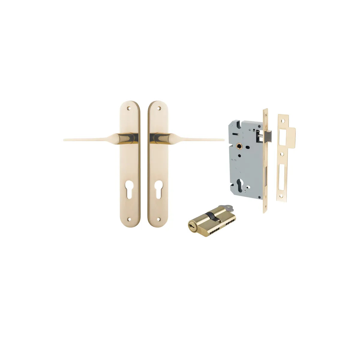 Como Lever - Oval Backplate Entrance Kit with High Security Lock - entrance set configuration (4 of 14)