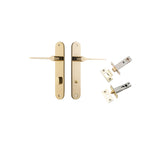 Como Lever - Oval Backplate Privacy Kit in Polished Brass - privacy set configuration