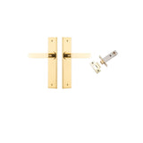 Bronte Lever - Chamfered Backplate Passage Kit in Polished Brass - side profile view